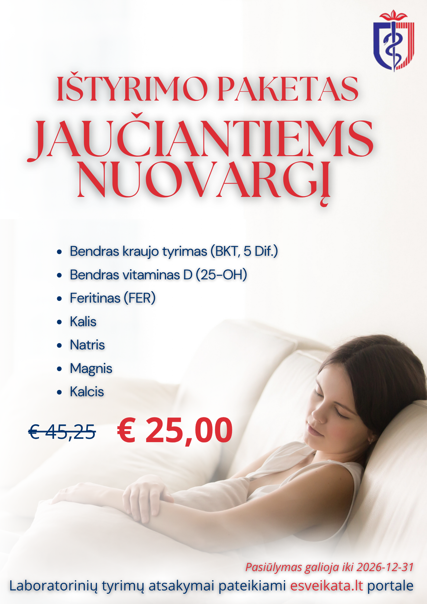 ištyrimo paketas jaučiantiems nuovargį