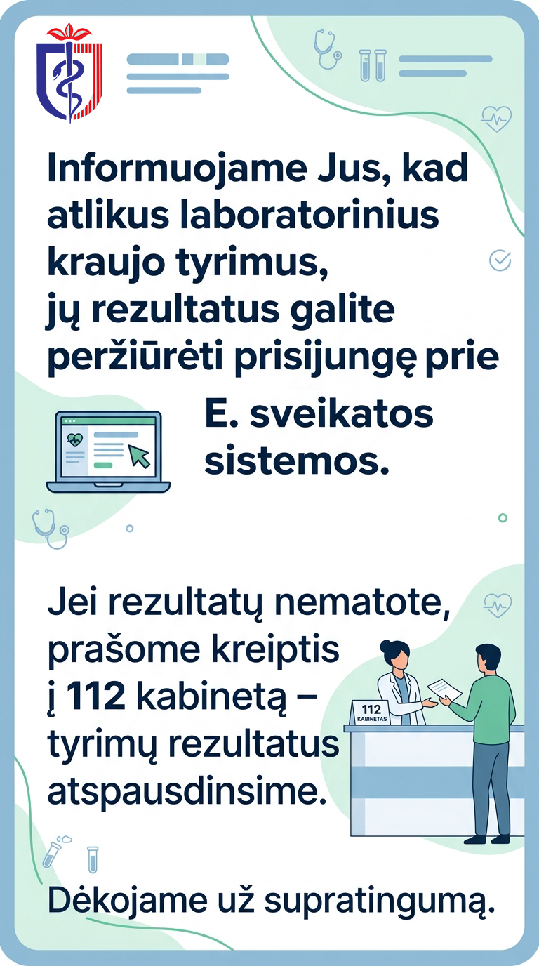 informacija dėl laboratorinių tyrimų